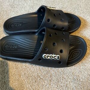Black Croc slides size 8
